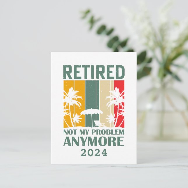 Personalised funny retirement officially retired postcard (Standing Front)