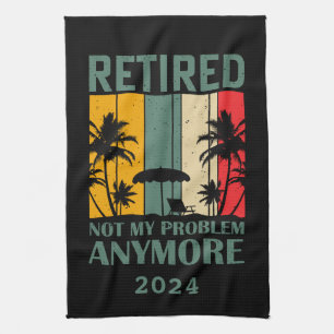 Personalised funny retirement officially retired tea towel