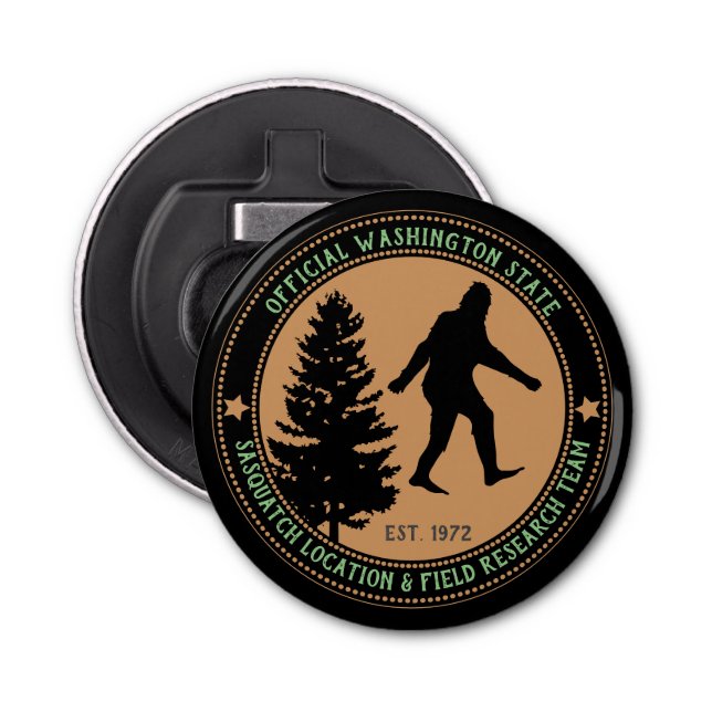 Personalised Funny Sasquatch Location and Research Bottle Opener (Front)