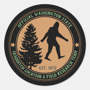 Personalised Funny Sasquatch Location and Research Classic Round Sticker