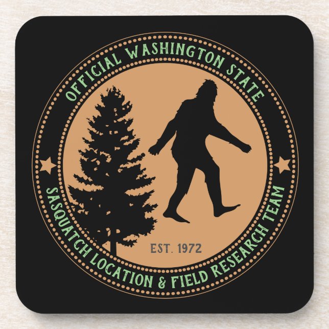 Personalised Funny Sasquatch Location and Research Coaster (Front)
