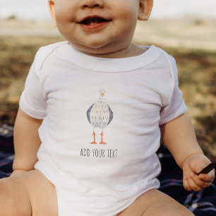Personalised Funny Seagull Baby Bodysuit