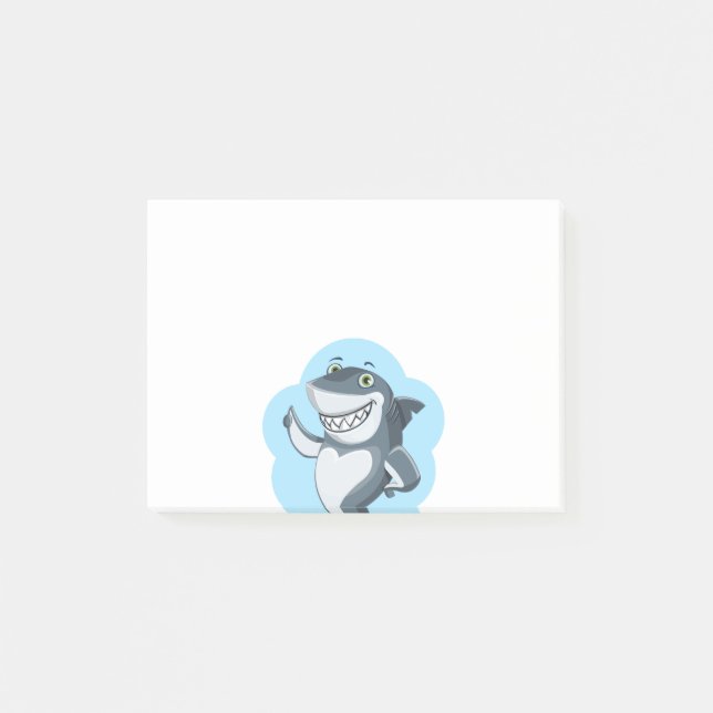 Personalised Funny Shark Cartoon Post-it Notes (Front)