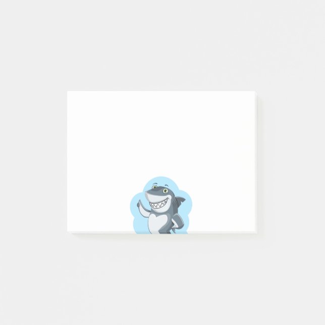 Personalised Funny Shark Cartoon Post-it Notes (Front)