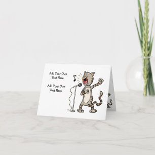 Personalised Funny Singing Cat Note Cards