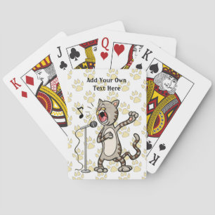 Personalised Funny Singing Cat Playing Cards