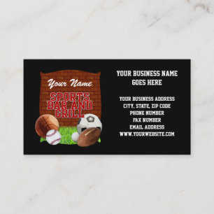 Personalised Funny Sports Bar and Grill Business Card