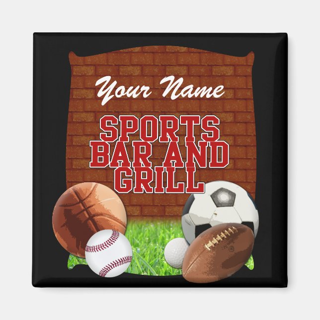 Personalised Funny Sports Bar and Grill Magnet (Front)