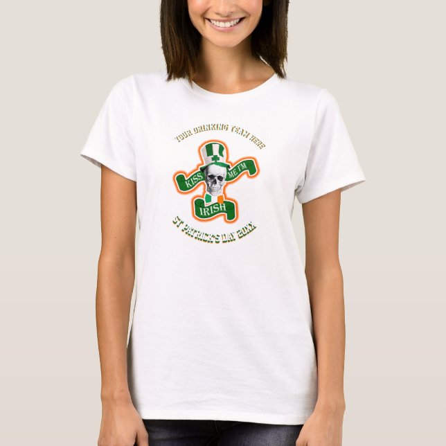 Personalised funny St Patricks day drinking team T-Shirt (Front)