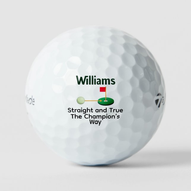 Personalised Funny Straight and True Gift for Golf Balls (Front)