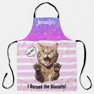 Personalised Funny Tabby Cat Apron