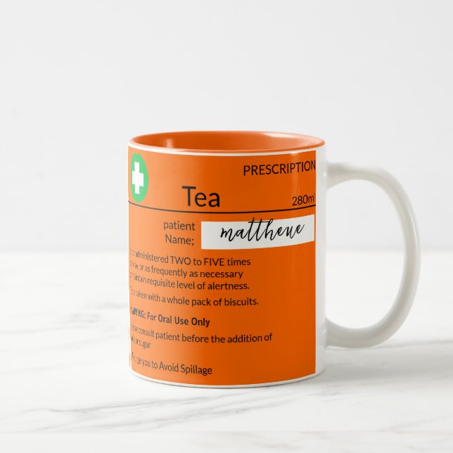 Personalised Funny Tea Prescription Coffee Mug (Right)