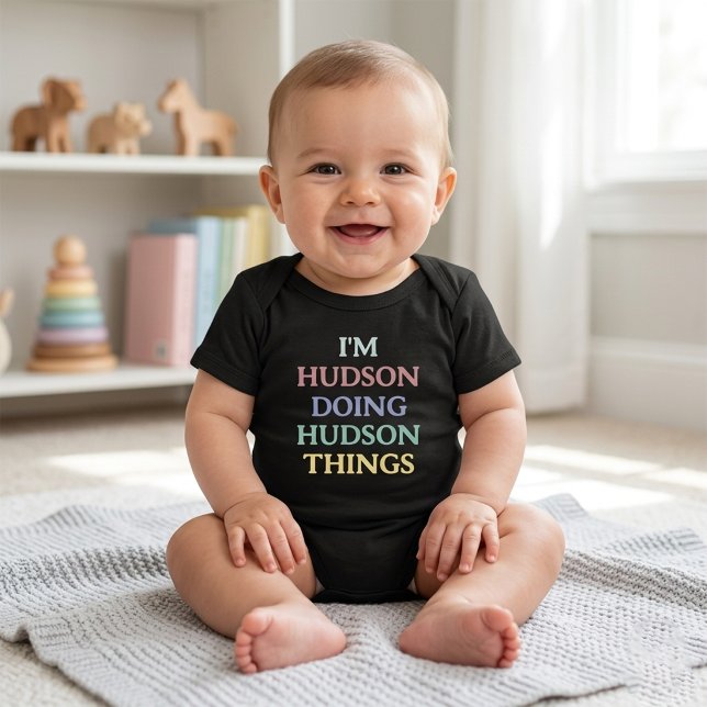 Personalised Funny Toddler Tee (Custom Text) (Personalized Name Funny Doing Things)