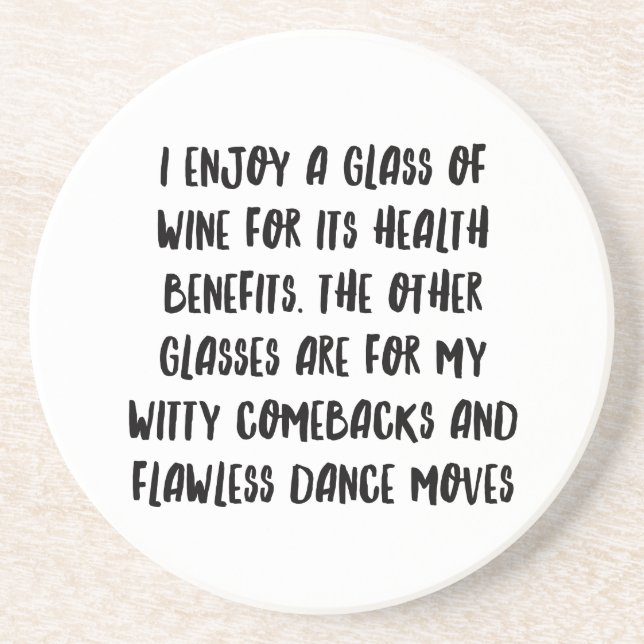 Personalised Funny Wine Bar Quotes XVI Coaster (Front)