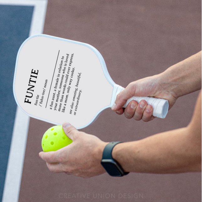 Personalised Funtie Definition Quote Pickleball Paddle (gift for aunt who likes pickleball)