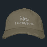 Personalised Future Bride to Be Mrs. Pink Script  Embroidered Hat<br><div class="desc">Celebrate the future bride with this personalised embroidered baseball cap, featuring "Mrs." in pink script. This stylish and fun accessory is perfect for bridal showers, bachelorette parties, or as a thoughtful gift for the bride-to-be. The custom design adds a personal touch, making it a memorable keepsake she'll cherish as she...</div>