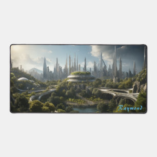 Personalised Future City Landscape Desk Mat