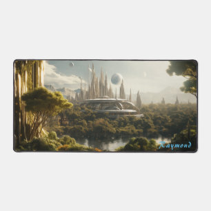 Personalised Future City Landscape Desk Mat