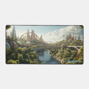 Personalised Future City Landscape Desk Mat 