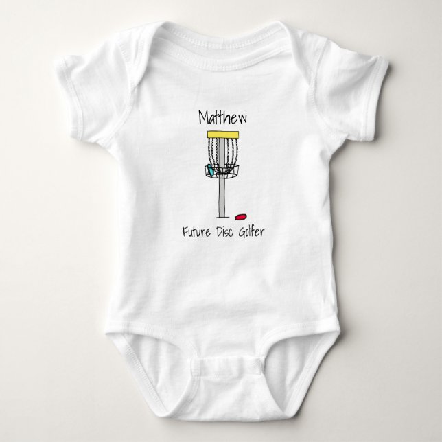 Personalised Future Disc Golfer Baby  Bodysuit (Front)