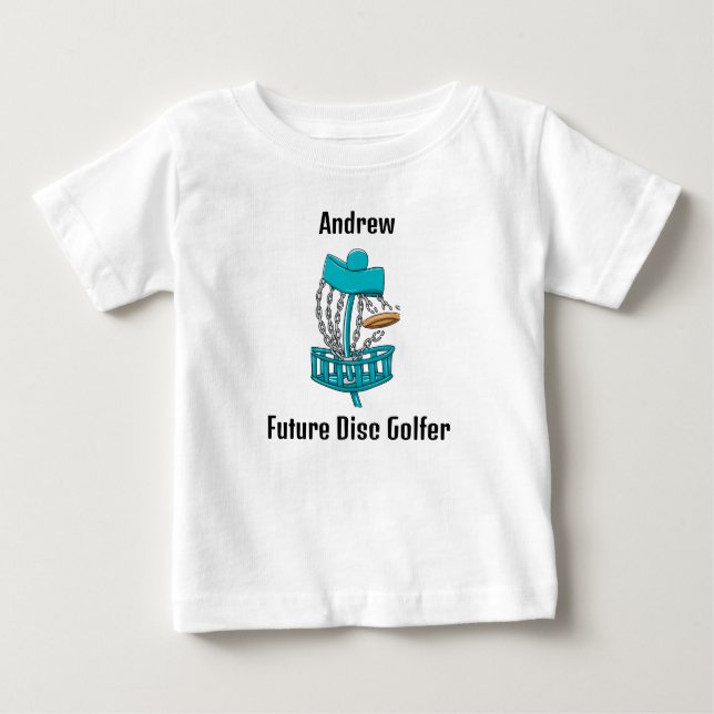 Personalised Future Disc Golfer Baby T-Shirt (Front)