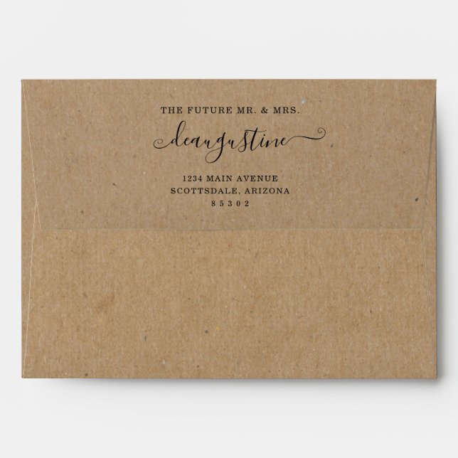 Personalised Future Mr & Mrs Return Address Kraft Envelope (Back (Top Flap))