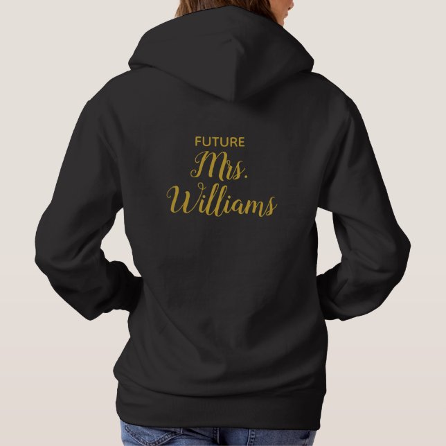 Personalised Future Mrs Bride Gift Custom Fiancee Hoodie (Back)