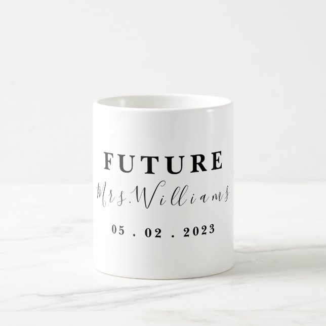 Personalised Future Mrs Wedding Gift For Bride Coffee Mug (Center)