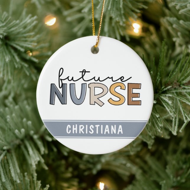 Personalised Future Nurse | Nursing Student Gifts Ceramic Ornament (Tree)