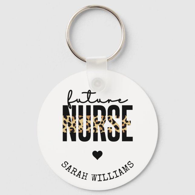 Personalised Future Nurse Student Nurse gifts Key Ring (Front)