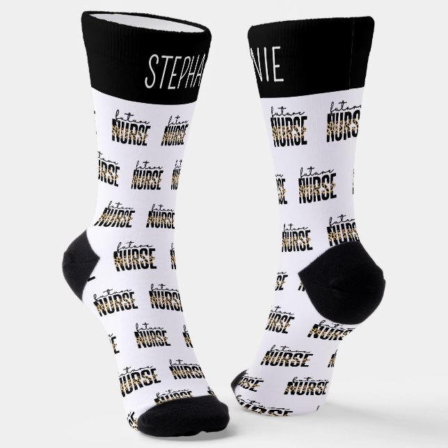 Personalised Future Nurse Student Nurse gifts Socks (Angled)