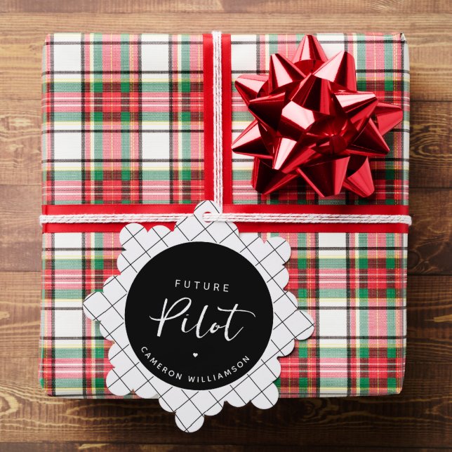 Personalised Future Pilot Elegant Tree Decoration Card (Insitu (Gift))