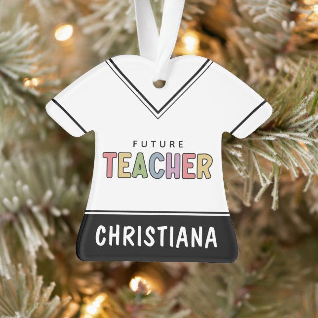 Personalised Future Teacher Colourful Cute Gifts Ornament (Tree)