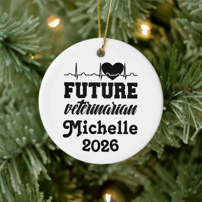 Personalised Future Veterinarian  Ceramic Ornament (Tree)