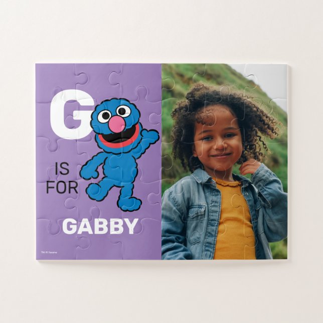 Personalised G is for Grover | Photo Jigsaw Puzzle (Horizontal)