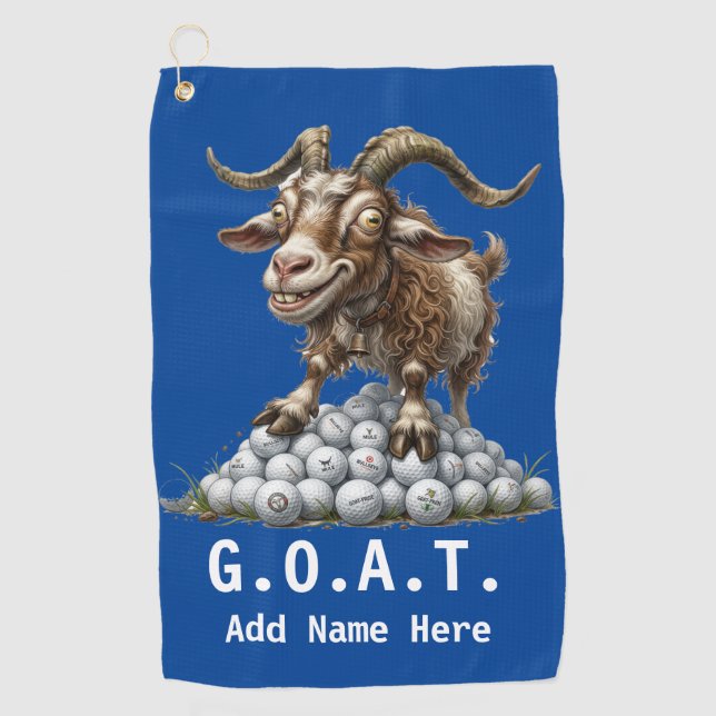 Personalised G.O.A.T. Golf Towel (Front)