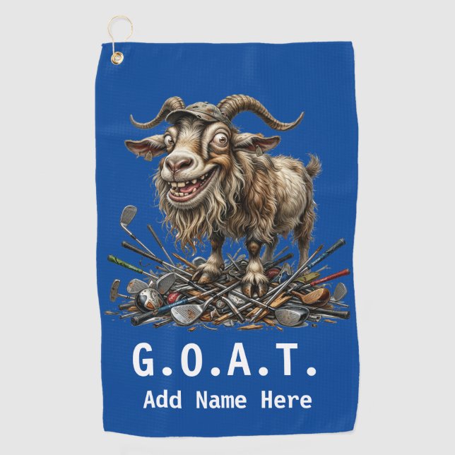 Personalised G.O.A.T. Golf Towel (Front)
