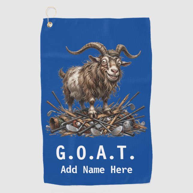 Personalised G.O.A.T. Golf Towel (Front)