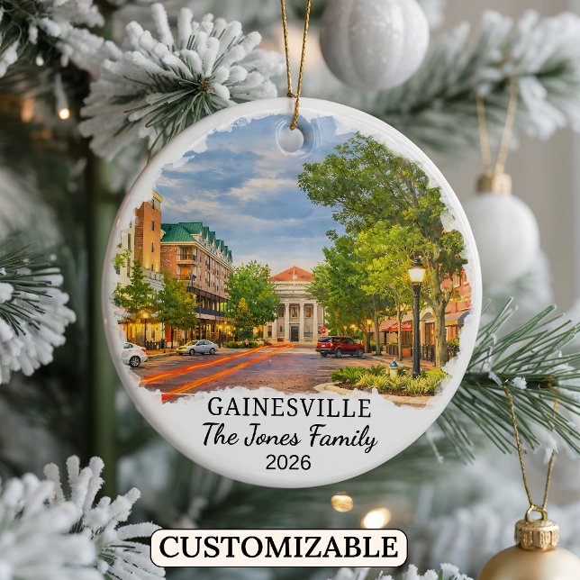 Personalised Gainesville Ornament, Custom Florida Ceramic Ornament (Creator Uploaded)