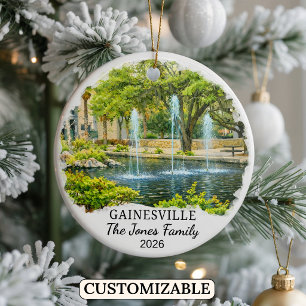 Personalised Gainesville Ornament, Custom Florida Ceramic Ornament