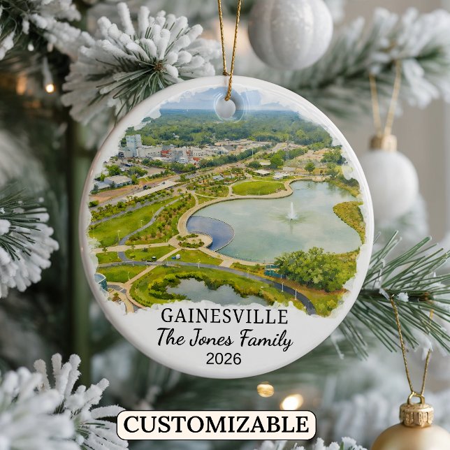 Personalised Gainesville Ornament, Custom Florida Ceramic Ornament (Creator Uploaded)