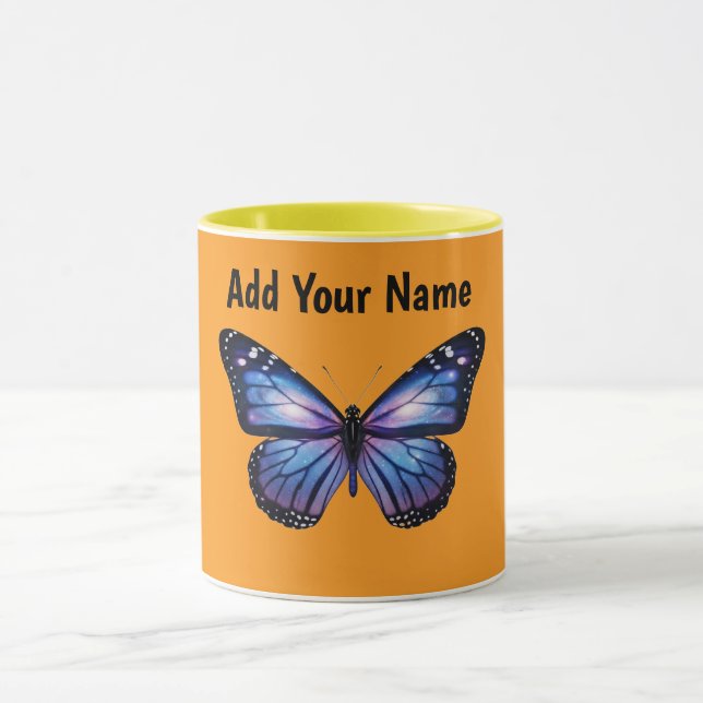 Personalised Galaxy Butterfly Cosmic Nebula Aesthe Mug (Center)
