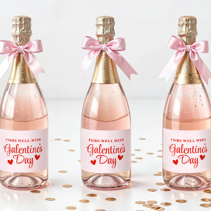 Personalised Galentine's Party Favour Gift for Her Sparkling Wine Label