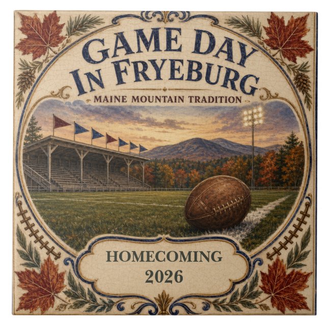 Personalised Game Day in Fryeburg Maine Alumni Ceramic Tile (Front)