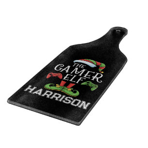 Personalised Gamer Elf Christmas Video Gaming Cutting Board