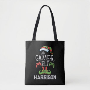Personalised Gamer Elf Christmas Video Gaming Tote Bag