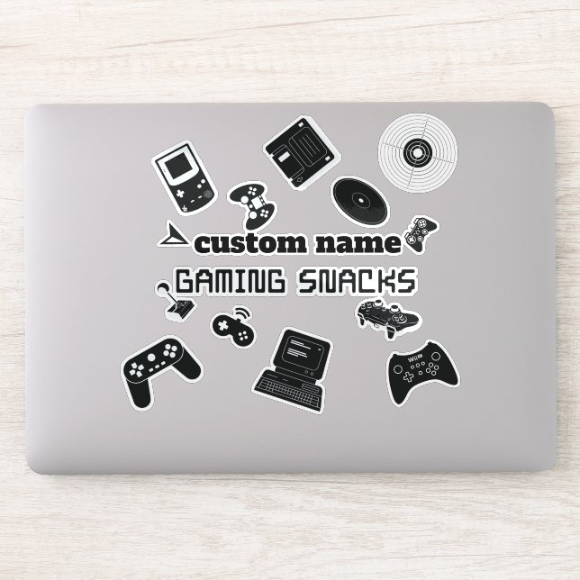 Personalised Gaming Snacks Jar Sticker label- Game (Computer)
