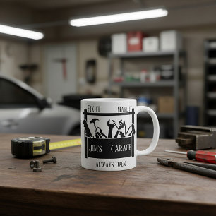 Personalised garage coffee mug