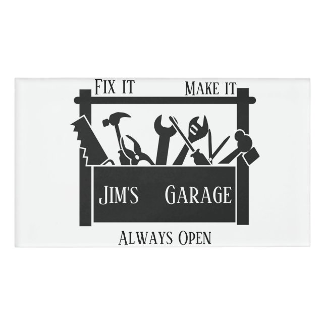 Personalised garage  name tag (Front)