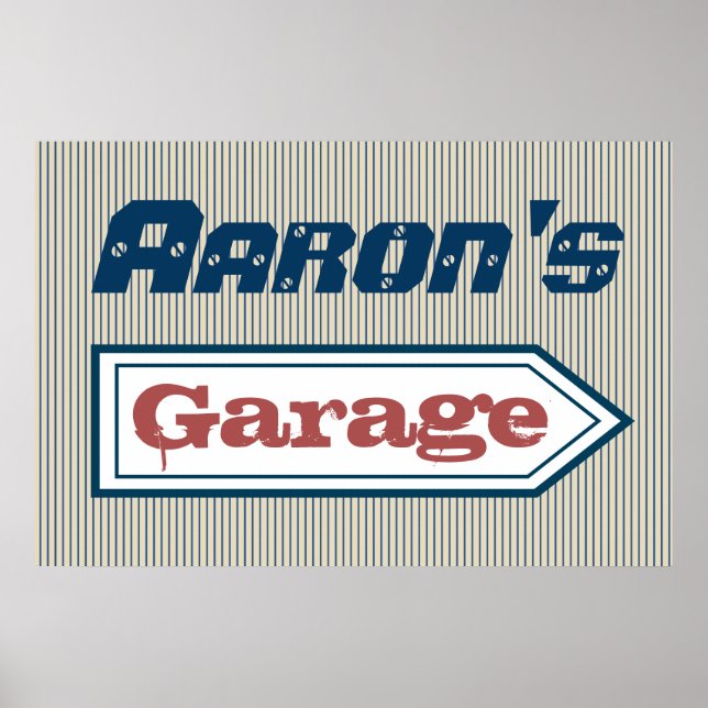 Personalised Garage Sign Art Poster Decoration (Front)